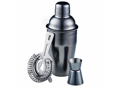 BARSÆT 3 DELE MAT SORT SHAKER 0,5L, SI OG MÅLEBÆGER 2/4CL 