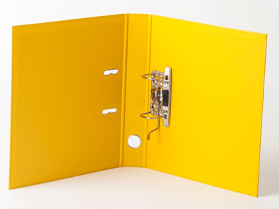 BREVORDNER Q-LINE A4 MED 50MM RYG OG METALSKINNE GUL 