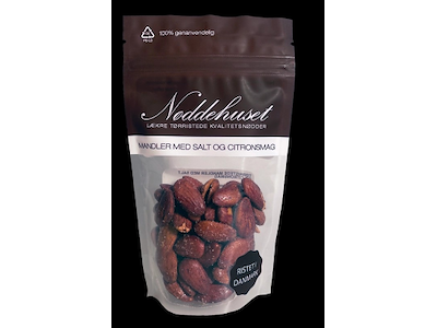 NØDDEHUSET MANDLER M/SALT OG CITRONSMAG TØRRISTEDE 85GR.