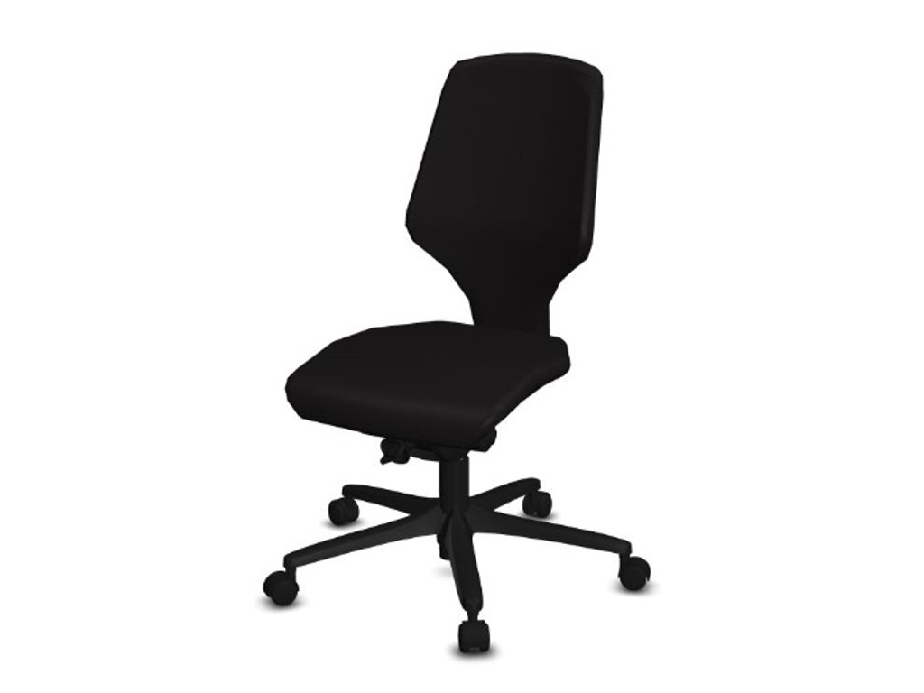 KONTORSTOL GIROFLEX 64, SORT GAJA STOF, SORT STEL MED ARMLÆN. 64-7278