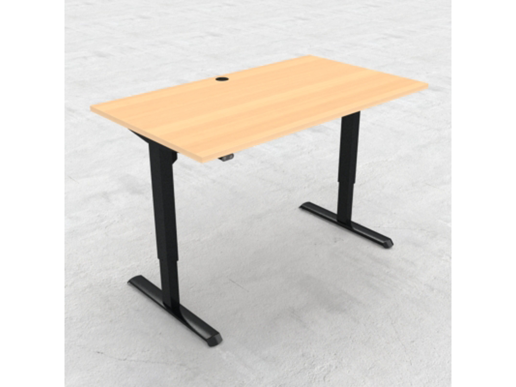 HÆVE/SÆNKEBORD BØG MED SORT STEL 140X80CM 501-33 7B129 140-80S3 BM