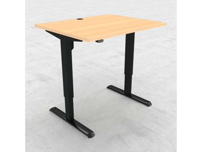 HÆVE/SÆNKEBORD BØG MED SORT STEL 100X80CM 501-33 7B092 100-80S3 BM