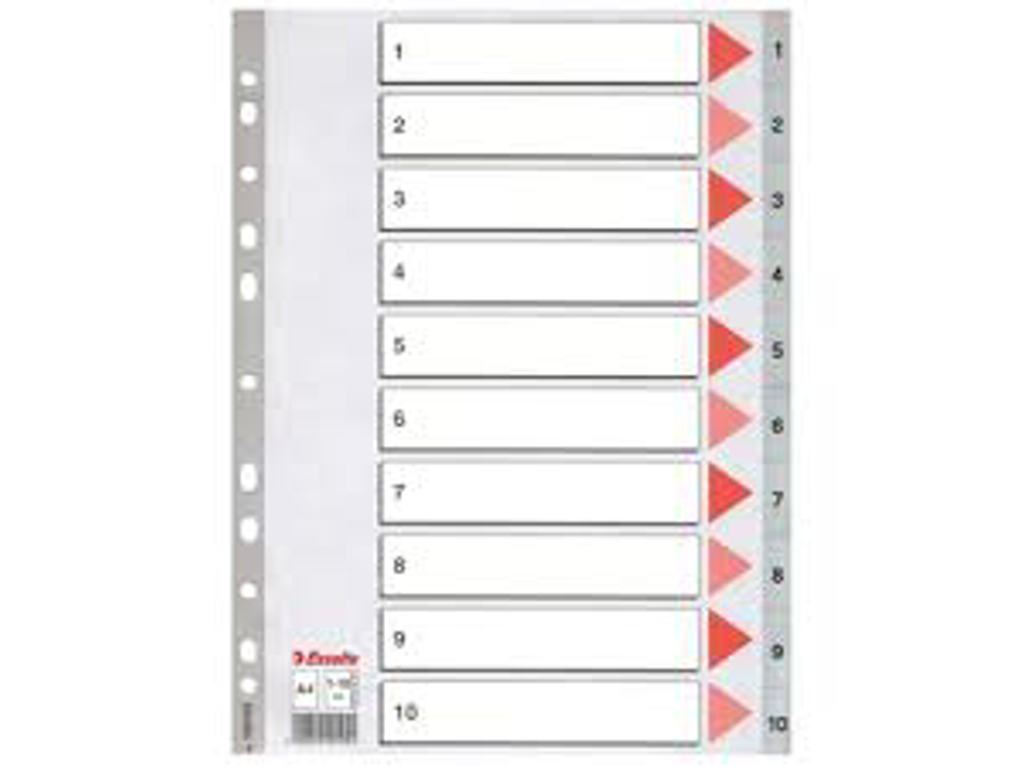 REGISTER Q-LINE A4 PLAST 1-10 GRÅ MED KARTONFORBLAD 17873 