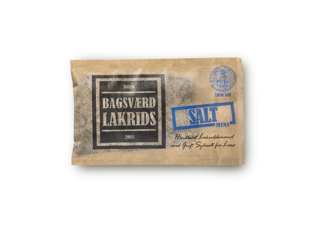 BAGSVÆRD LAKRIDS 40GR. SALT GROFT SYDESALT FRA LÆSØ GLUTENFRI 