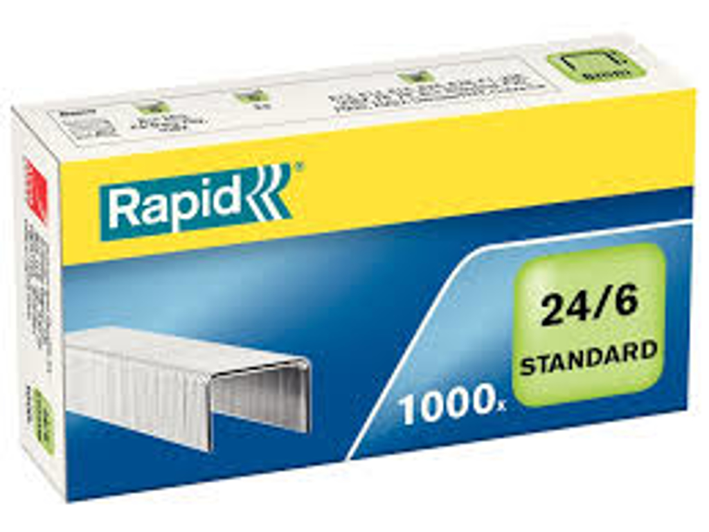 HÆFTEKLAMME RAPID STANDARD 24/6 GALVANISERET 1000 STK/PK. 24855600