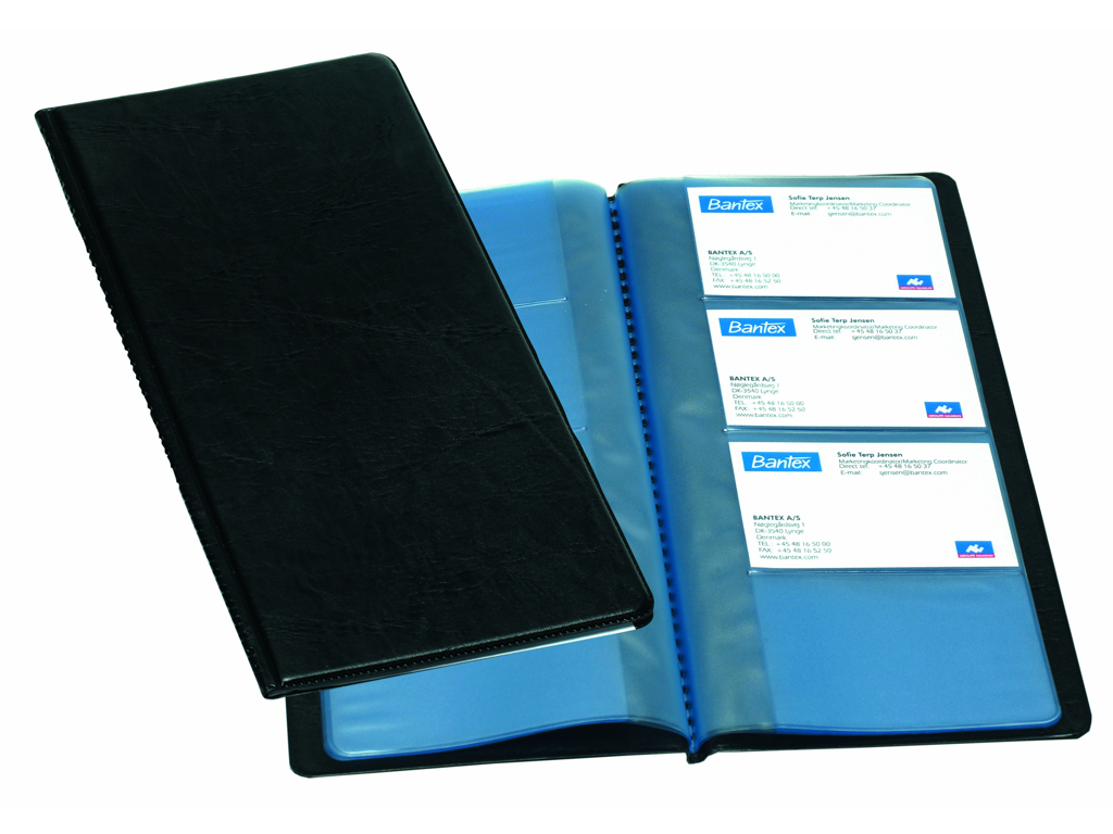 VISITKORTMAPPE 12,0 X 25,5 CM. KAN INDEHOLDE 96 VISITKORT, SORT 100206512