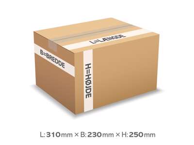 PAPKASSE 310X230X250MM 7MM. PK. A 15 STK.      