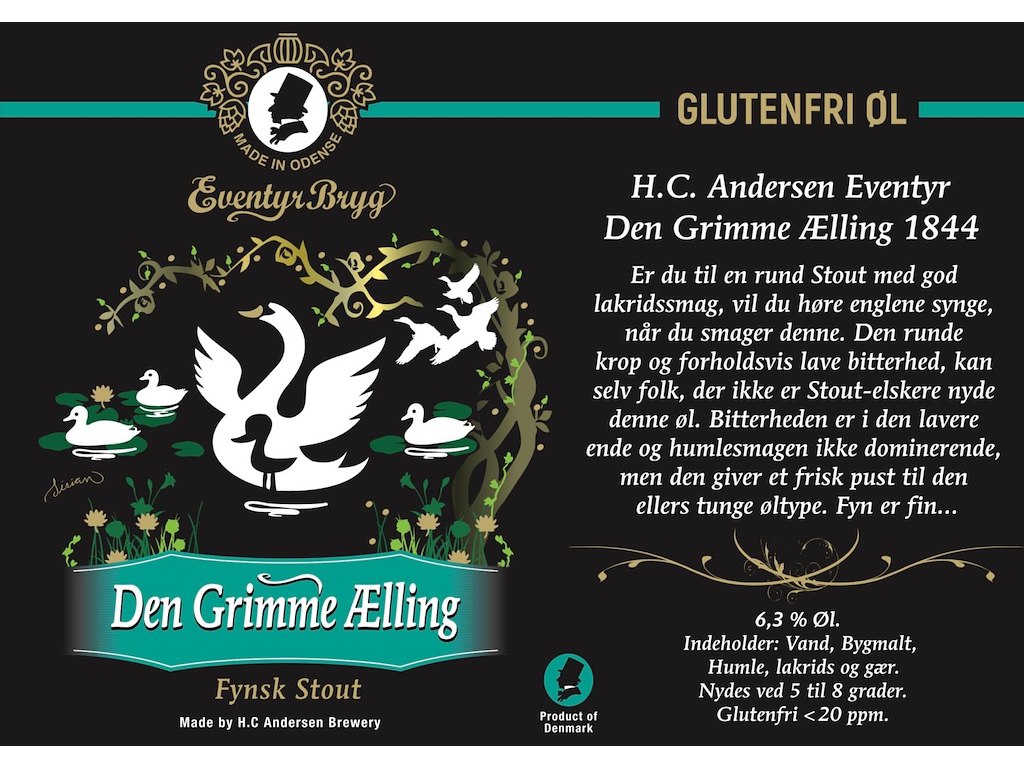 ØL H.C. ANDERSEN BRYGGERI DEN GRIMME ÆLLING STOUT 50CL. 6,3%