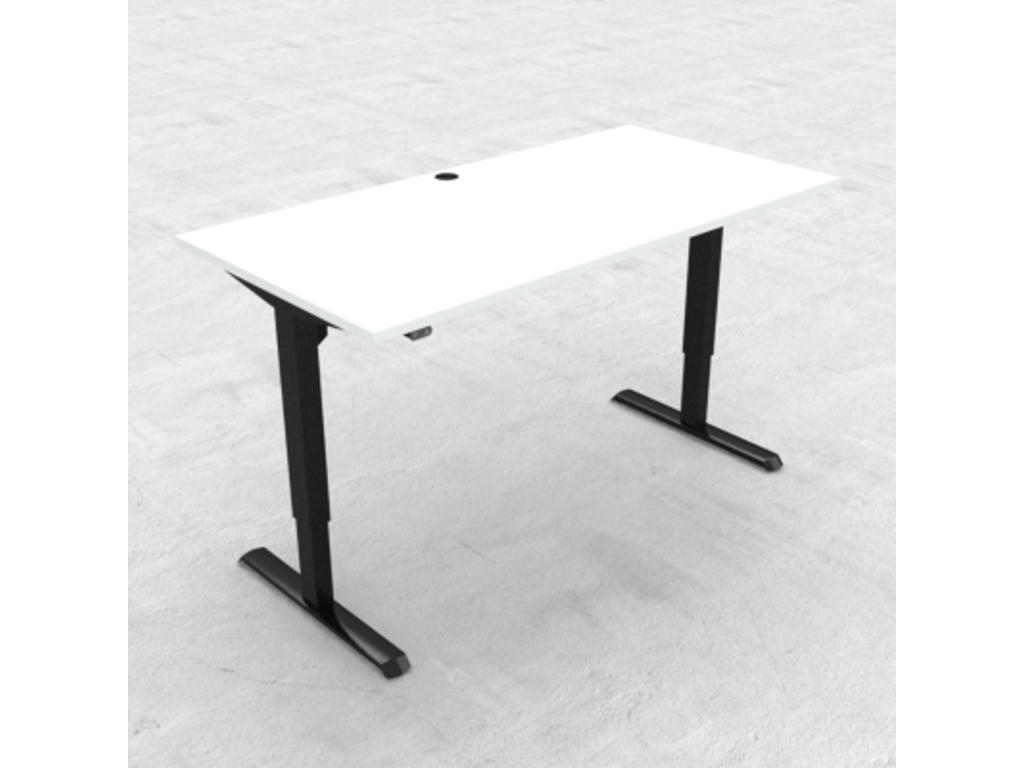 HÆVE/SÆNKEBORD HVID MED SORT STEL 160X80CM 501-33 7B152 160-80S3 WM