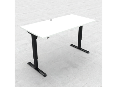 HÆVE/SÆNKEBORD HVID MED SORT STEL 160X80CM 501-33 7B152 160-80S3 WM