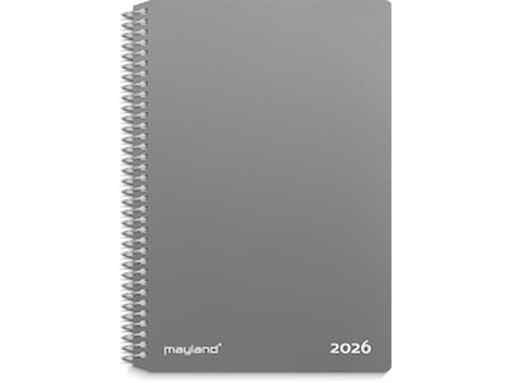 KALENDER MAYLAND 2026 26202000 UGEKALENDER HØJFORMAT HÅRD PP GRÅ 11,7X17,1CM