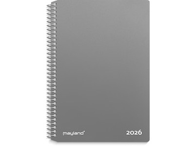 KALENDER MAYLAND 2026 26202000 UGEKALENDER HØJFORMAT HÅRD PP GRÅ 11,7X17,1CM