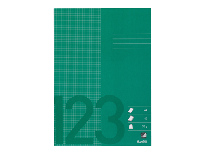 SKOLEHÆFTE BANTEX A4 KVADRERET  5X5MM 40 SIDER 70G GRÆSGRØN 100052015