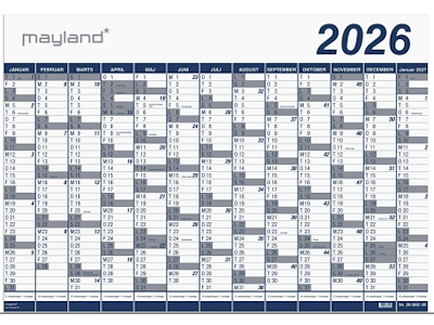 KALENDER MAYLAND 2026 26065100 KÆMPEKALENDER 1X13 MDR. PP-PLAST 100X70CM