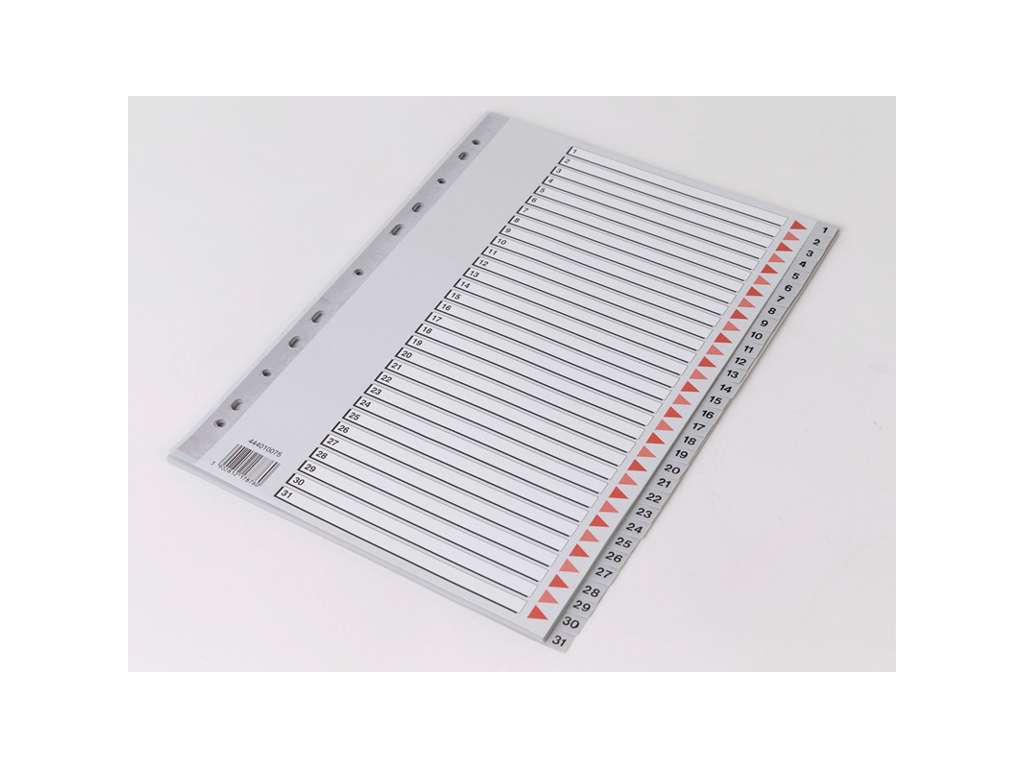 REGISTER Q-LINE A4 PLAST 1-31 GRÅ MED KARTONFORBLAD 17876