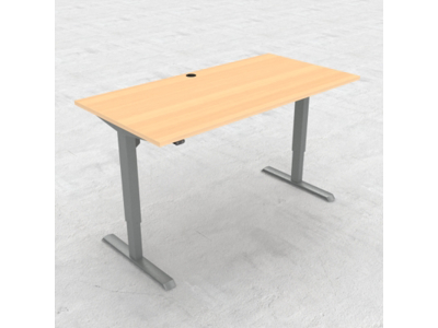 HÆVE/SÆNKEBORD BØG MED SØLV STEL 160X80CM 501-33 7S152 160-80S3 BM