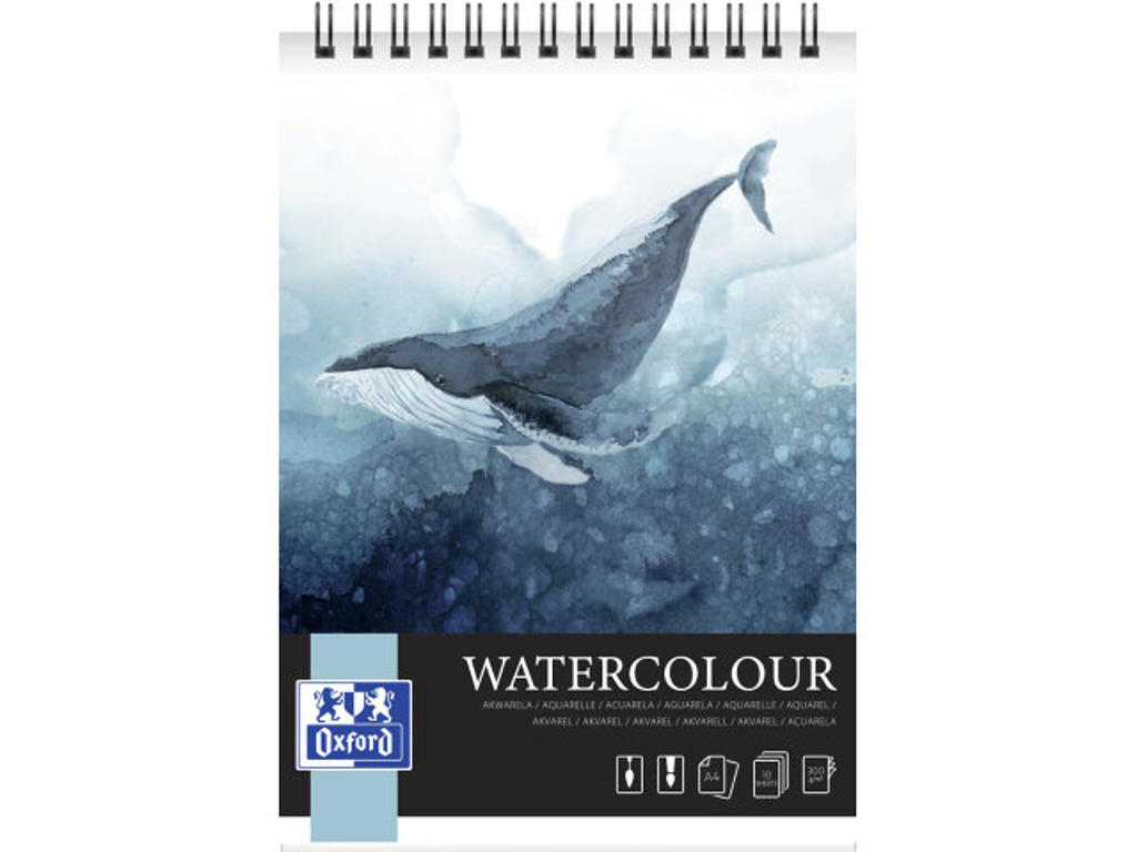 KUNSTAKVARELBLOK OXFORD A4 300GR. DOB. SPIRAL 