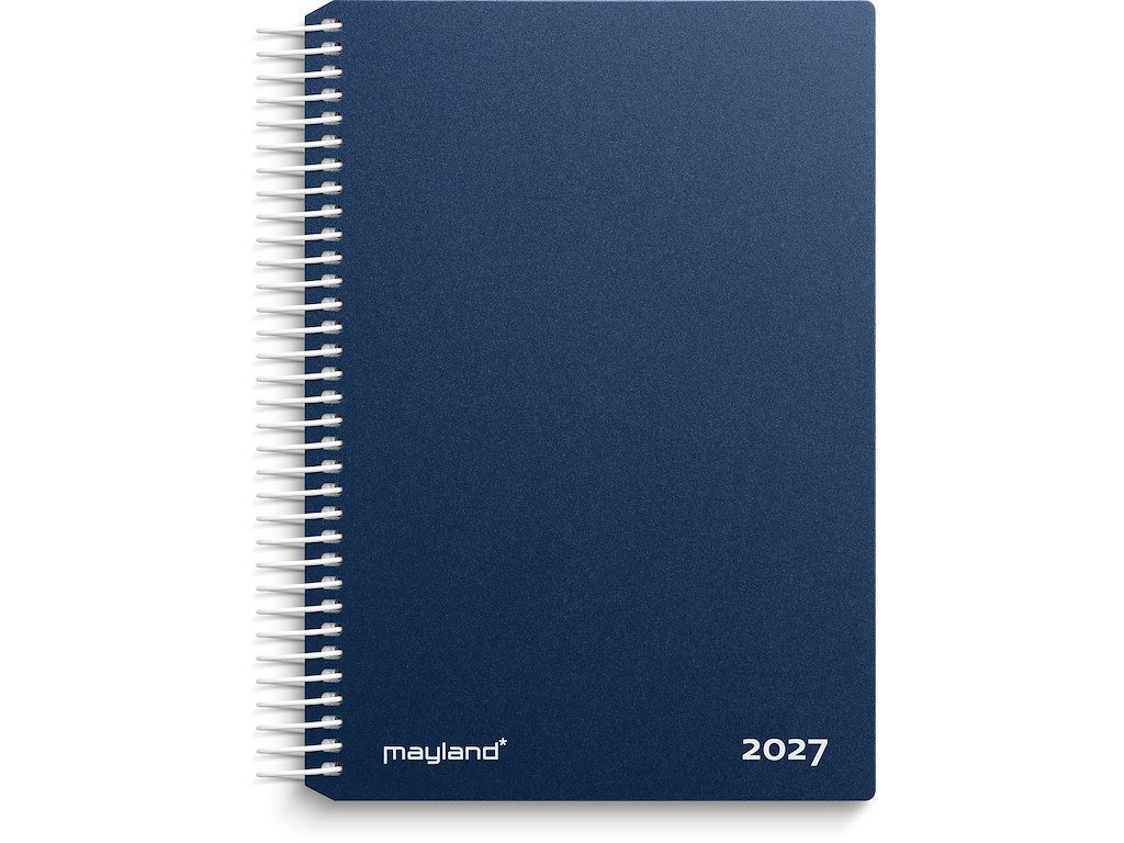 KALENDER MAYLAND 2027 27210020 DAGKALENDER BLÅ PP-PLAST 17,5X13,5CM