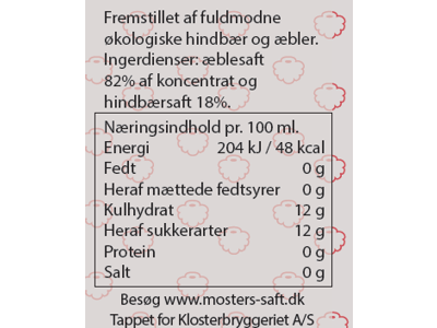 MOSTERS HINDBÆR ØKO. 25CL.  