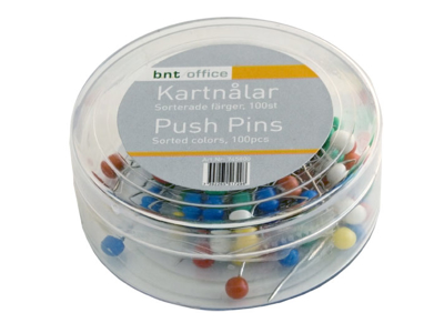 KORTNÅLE 20MM ASS. 100 STK/PK.