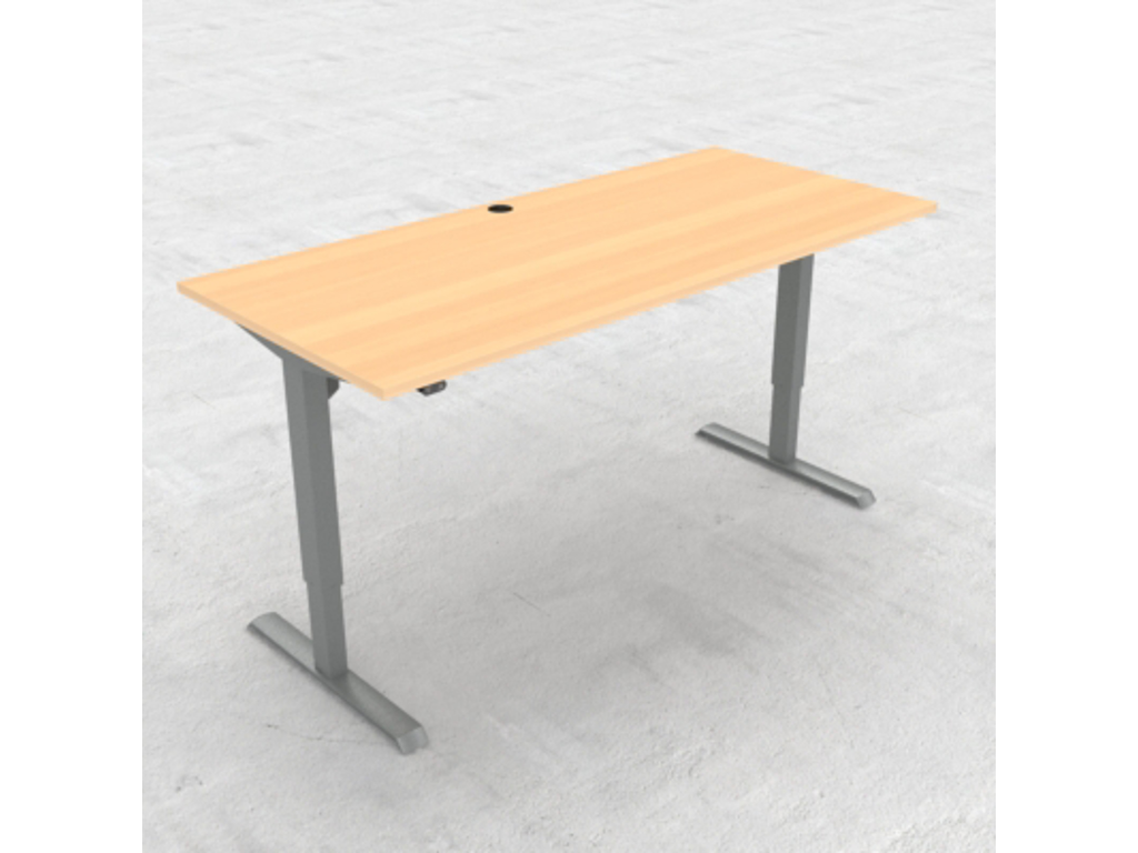 HÆVE/SÆNKEBORD BØG MED SØLV STEL 180X80CM 501-33 7S172 180-80S3 BM