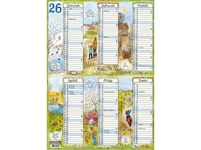 KALENDER PLAKATFORLAGET 2026 A 2 ARK 50X70CM 2601 