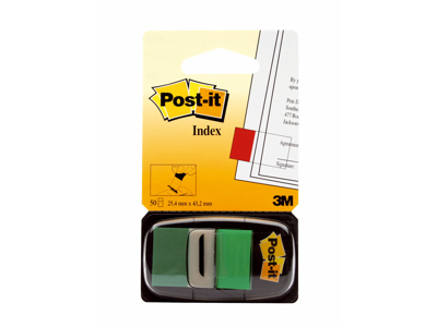 POST-IT INDEXFANE 680-3 GRØN 25,4X43,2MM 50 STK/PK 