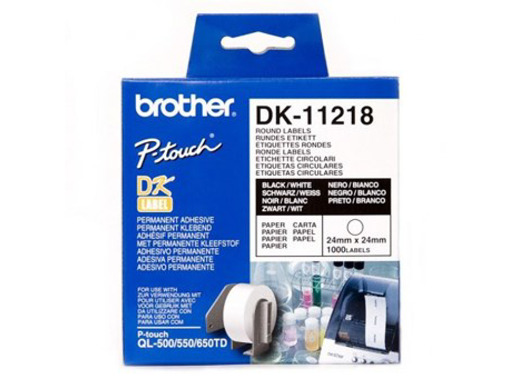 ETIKET TIL BROTHER LABELPRINTER** RUND LABELS, 24Ø, 1000 STK. 