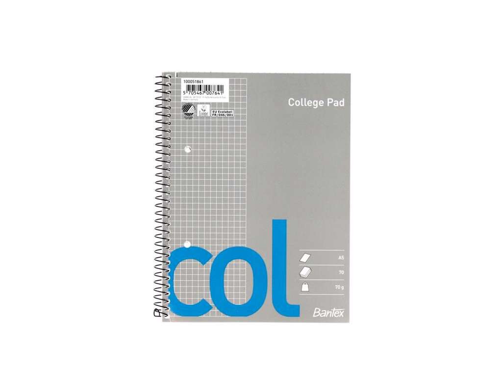 BLOK A5 KOLLEGIEBLOK BANTEX  KVADRERET 70 BLADE, 70GR. 100051861