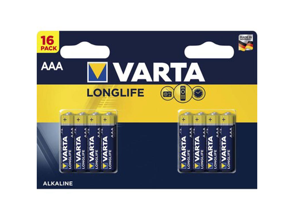 BATTERI VARTA LONGLIFE POWER AAA 16 STK.  