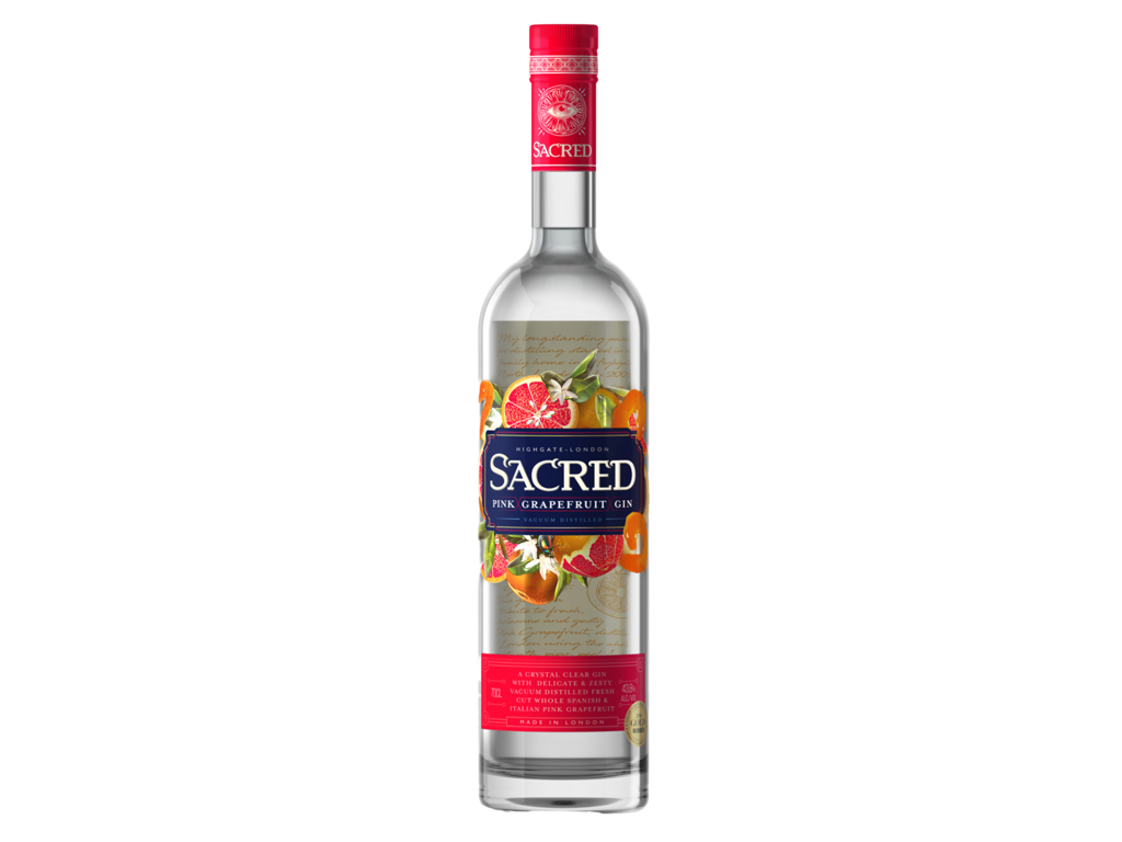 SACRED PINK GRAPEFRUIT 43,8% ØKO. SACRED SPIRITS 70CL. GIN 