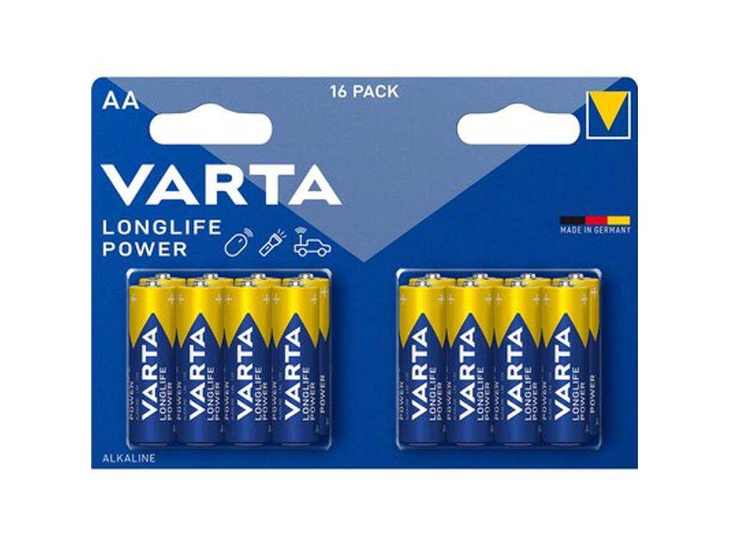 BATTERI VARTA LONGLIFE POWER AA 16 STK.  