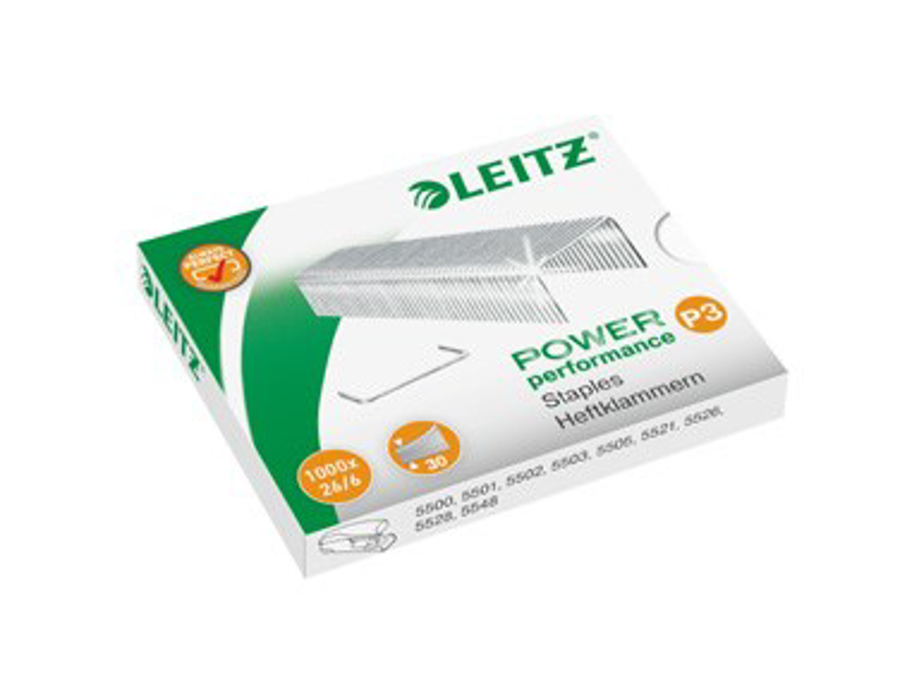 HÆFTEKLAMME LEITZ 26/6 STÅL A  1000 STK. 55720000 