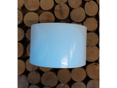 ETIKET AVERY PÅ RULLE Ø69MM HVID FOLIE HEAVY DUTY PERM. LIM A CA. 600 STK. ****