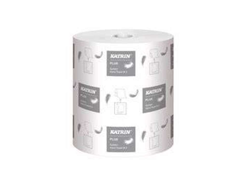 HÅNDKLÆDERULLE KATRIN PLUS 2-LAGS 140MX21CM Ø19CM HVID A 6 RL. 100% NYFIBER 58167