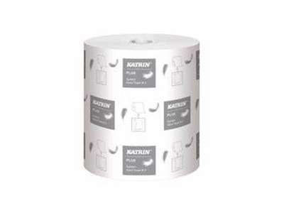 HÅNDKLÆDERULLE KATRIN PLUS 2-LAGS 140MX21CM Ø19CM HVID A 6 RL. 100% NYFIBER 58167