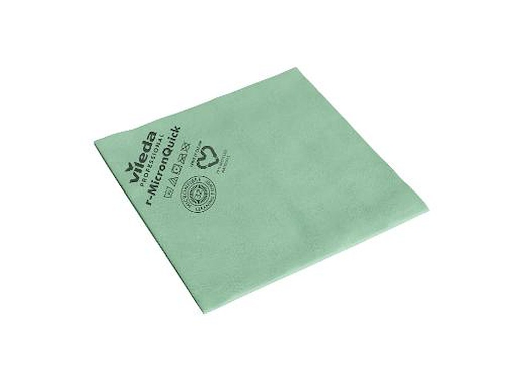 MICROFIBERKLUDE R-MICRONQUICK 40X38CM SVANEMÆRKER GRØN 70% GENBRUGSPLAST PK. A 5 STK. 111075-1