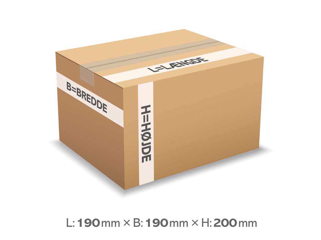 PAPKASSE 186X186X74MM 3MM PK. A 25 STK. 