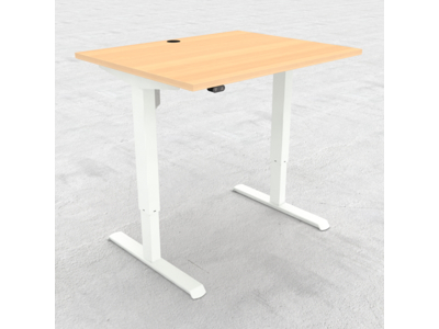 HÆVE/SÆNKEBORD BØG MED HVIDT STEL 100X80CM 501-33 7W092 100-80S3 BM