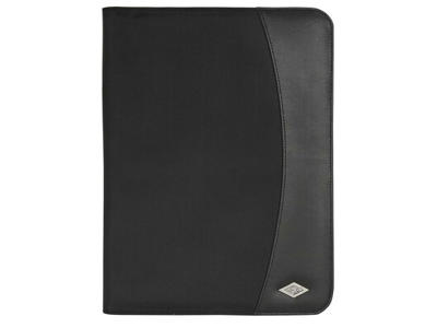 SKRIVEMAPPE A4 LÆDERLOOK OG NYLON, HOLDER TIL LOMMEREGNER OG PEN