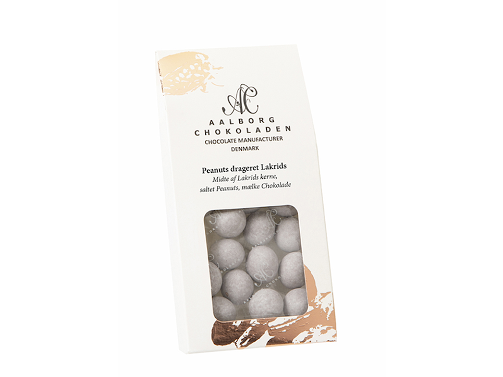 AALBORG CHOKOLADEN SALTLAKRIDS MED PEANUTS TRØFFEL 90GR. 