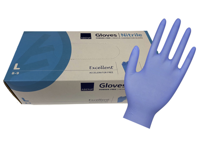 HANDSKE NITRIL ABENA EXECELLENT STR. L MØRKEBLÅ PUDDERFRI 200 STK 