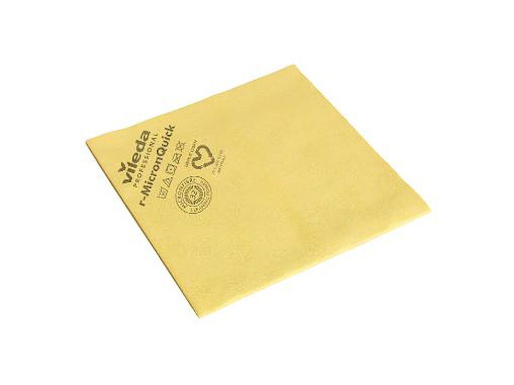 MICROFIBERKLUDE R-MICRONQUICK 40X38CM SVANEMÆRKER GUL 70% GENBRUGSPLAST PK. A 5 STK. 111074-1