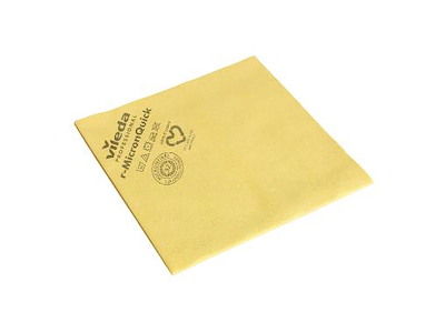 MICROFIBERKLUDE R-MICRONQUICK 40X38CM SVANEMÆRKER GUL 70% GENBRUGSPLAST PK. A 5 STK. 111074-1