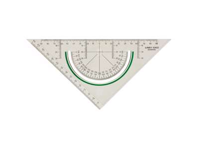 TREKANT LINEX GEOMETRITREKANT MED VINKELMÅLER, L22,5XB16CM. S2622 