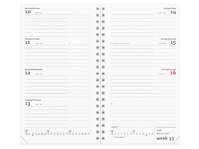 KALENDER MAYLAND 2026 26085500 WEEK PLANNER TVÆRFORMAT REFILL 9,5X16,8CM