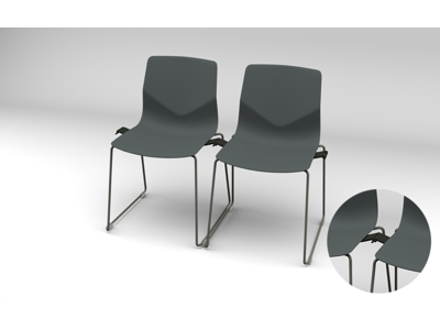 KONFERENCESTOL FOURSURE 88 PLAST- SKAL ANTRAC. M. MEDESTEL SORT MAT 