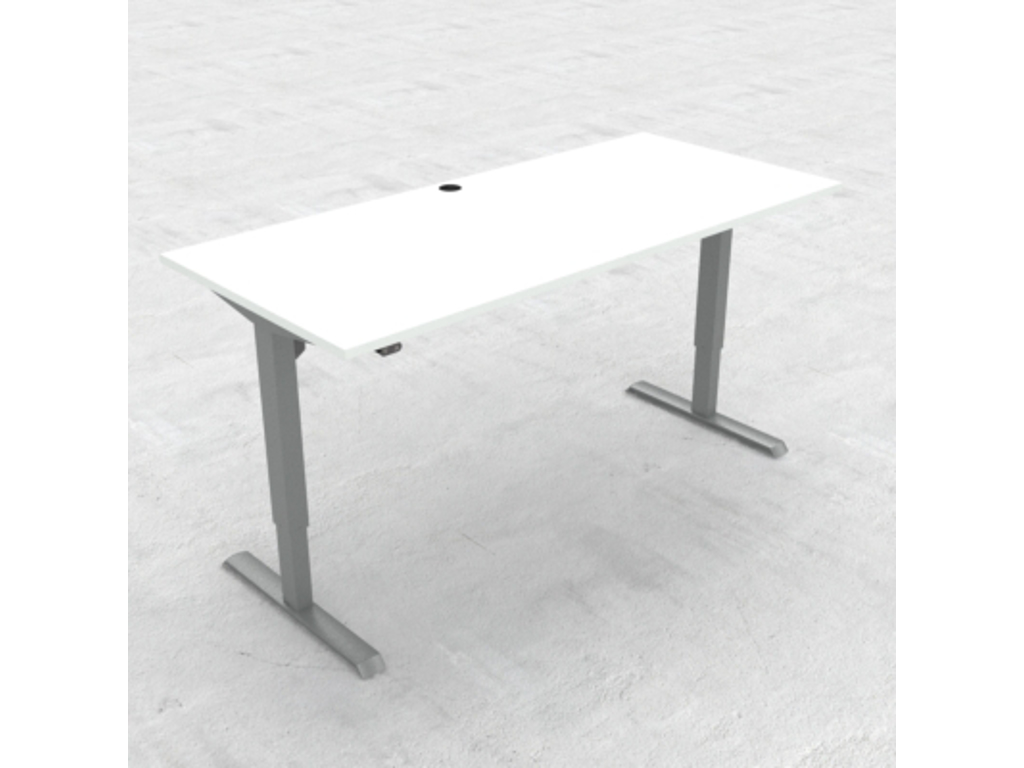 HÆVE/SÆNKEBORD HVID MED ALU STEL 180X80CM 501-33 7S172 180-80S3 WM