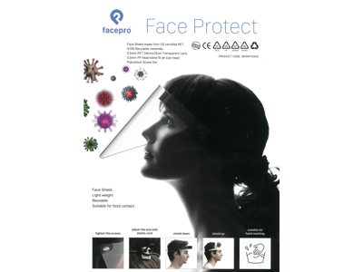 ANSIGTSVISIR CE-MÆRKET MED ELASTIK - KAN VIPPES OP 