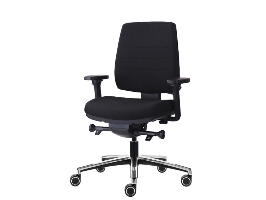 KONTORSTOL HH MODEL XC MELLEM MED SORT GABRIEL STOF, HÅRDE HJUL